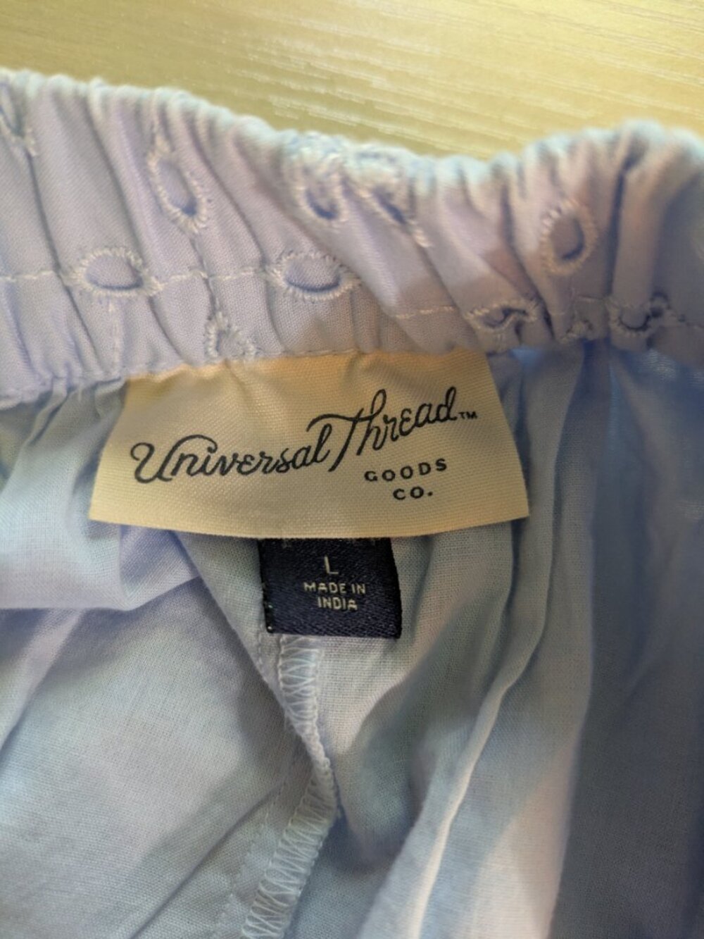 Large Universal Thread Blue Eyelet Skirt - Picture 4 of 6